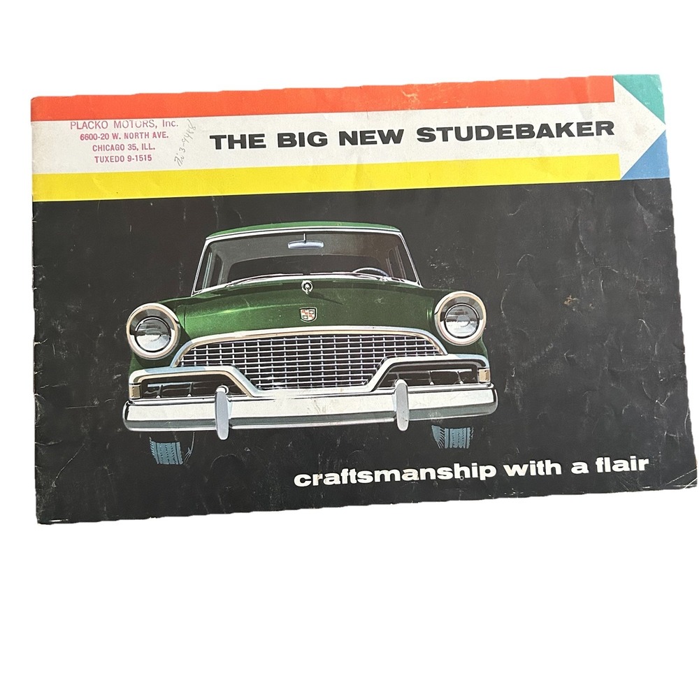 1956 Big New‎ Studebaker President Hawk Wagon Original Dealer Sales Brochure